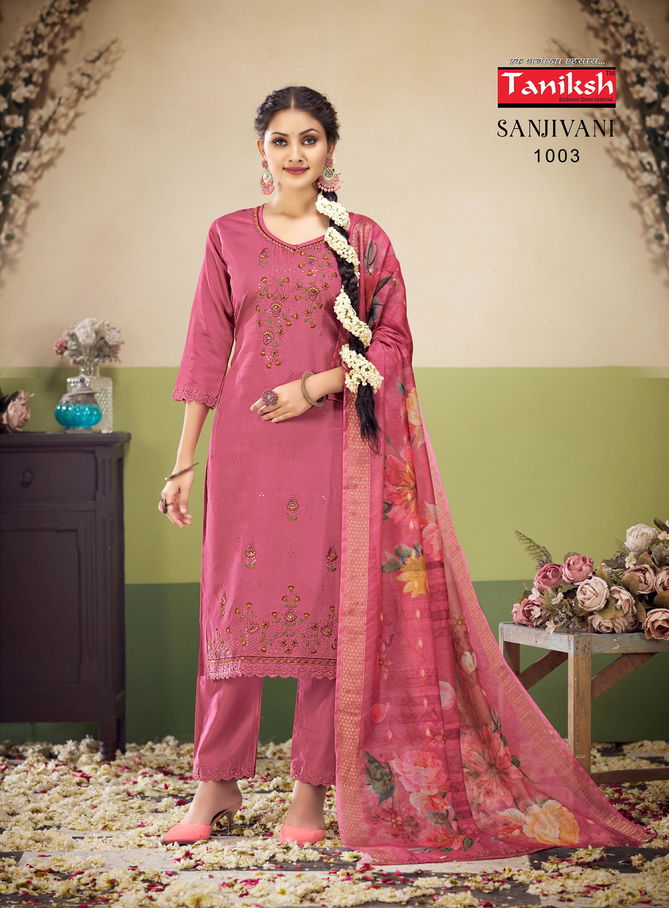 Sanjivani Vol 1 By Taniksh Cotton Viscose Embroidery Kurti Bottom With Dupatta Wholesale Shop In Surat
